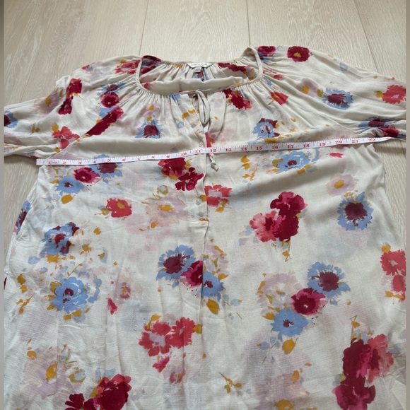 ✨Lucky Brand Red Blue Yellow Floral Long Sleeve Blouse - Picture 4 of 8